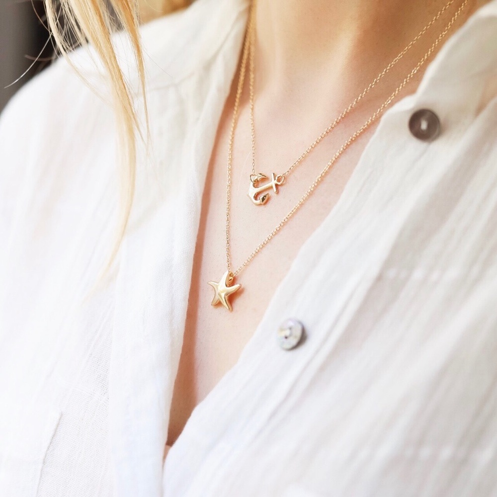 Anchor Necklace | 14k Gold Plated 925 Silver - Picture 4 of 8